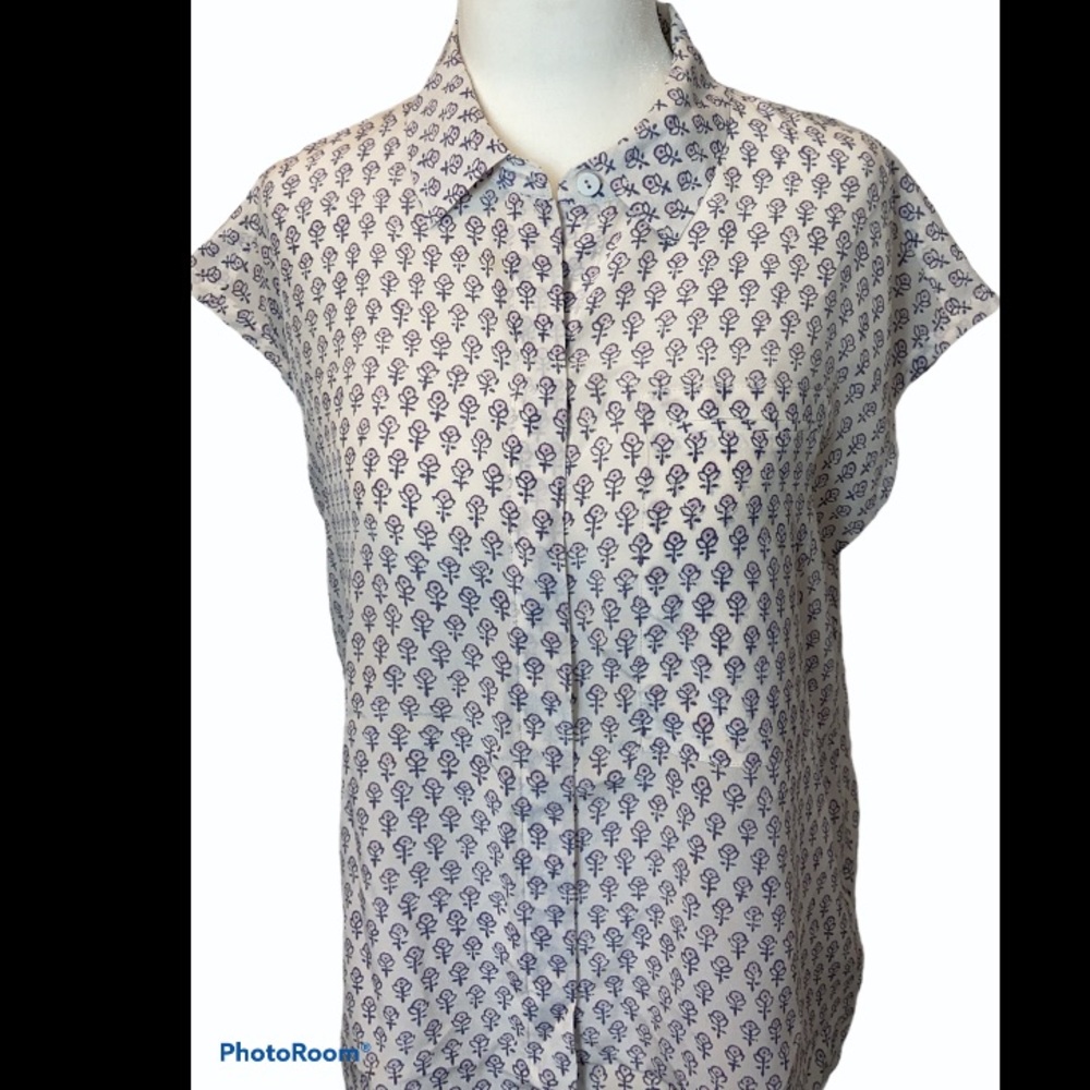 Rebecca Taylor silk sleeveless abstract floral top size 2
